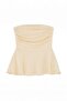 Sarı Fitted/Vücuda Oturan Straplez Kolsuz Soft Touch Örme Bluz TWOSS26BZ00887 - 5