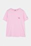 Açık Pembe Nakışlı / İşlemeli Regular Tok %100 Pamuk Örme Büyük Beden T-Shirt TBBSS26BF00092 - 4
