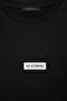 Black Oversize/Wide Cut Slogan Printed Knitted 100% Cotton T-Shirt Tmnss26Ts00086 - 3