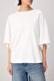 Ekru*001 Oversize/Geniş Kalıp Düşük Kol Kısa Kollu Soft Touch Örme T-shirt TWOSS26TS00221 - 3