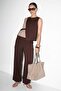 Brown Sleeveless Suit with Buckle Accessories Tdrss26Au00078 - 2