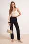 Siyah Wide Leg/Geniş Paça Pileli Dokuma Kumaş Pantolon TWOSS21PL0155