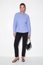 Blue Striped Shirt with Pleated Back Detail Tdrss26Go00116