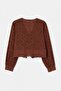 Kahverengi %100 Pamuk Fisto Brode Bluz TWOSS26BZ00740 - 7