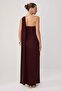 Brown Plain Weave Sandy Maxi Evening Dress & Graduation Dress - 4