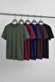 Coffee-Khaki-Burgundy-Navy Blue-Black 5-Pack Regular Fit Basic 100% Cotton T-Shirttmnss24Ts00082 - 7