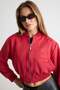 Red Regular Fit Suede Bomber Jacket Coat Twoaw26Ce00077 - 3