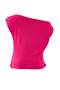 Fuchsia Ruched/Draped Detailed Draped Asymmetric Collar Knitted Blouse Tbbss25Af00119 - 7