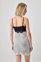 Gümüş Bodycone/Vücudu Saran Kısa / Mini Örme Elbise TPRSS26EL00127 - 4