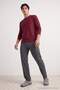Burgundy Regular Slogan Printed 100% Cotton Knitted Pajama Set Tmnaw27Pt00001 - 3