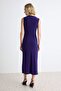 Mor Bodycon/Vücuda Oturan Kayık Yaka Kolsuz Midi Esnek Astarlı Örme Elbise TWOAW27EL00055 - 4