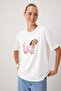 Ekru Regular/Normal Kalıp Düşük Kol Kısa Kollu Tok %100 Pamuk Örme T-shirt TWOSS26TS00384 - 2