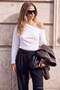 Trendyolmilla Wardrobe Essentials – Beyaz Düşük Omuz Poplin Dokuma Bluz | TWOAW27BZ00057 - 3