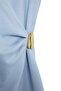 Blue Metal Gold Accessory Detailed Double Breasted Draped Blouse Tdrss26Bz00130 - 5