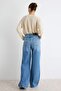 Premium Koyu Mavi %100 Pamuk Yüksek Bel Ekstra Wide Leg Jeans TWOAW27JE00074 - 6