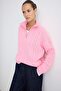 Pembe Süper Geniş Kalıp Saç Örgü Fermuarlı Triko Kazak TWOAW27KZ00214 - 4