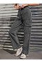 Smoked Cargo Pocket High Waist Loose Wide Leg Denim Trousers Flare Jean - 2