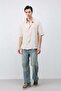 Beige 100% Linen Relaxed Men's Shirt - 4