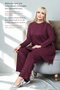 Plus Size Women's Spring Summer Hijab Tunic and Pants Viscose Double Mother Set High Quality Plum - 6