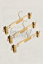 3 Pcs Plastic Gold Plated Pants Hanger Skirt Hanger Clothes Hanger - 3