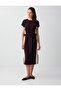 Bitter Coffee Round Neck Off Shoulder Modal Knitted Midi Dress