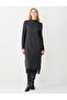 Anthracite Melange Bardot Neckline Soft Textured Lace Midi Dress