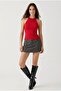 Women's Ribbed Halter Neck Crop Blouse - 2