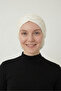 Buttoned Cream Ready-To-Wear Turban Hijab Bonnet Suitable for Medical Use - 4