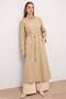 Stand-Up Collar Snap Closure Water-Repellent Trench Coat Kamel 6866 - 2