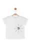 Nk girl's short sleeve basic t-shirt with beaded detail, ages 4-8, ecru