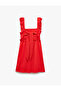 Ruffled Scallop Detailed Sleeveless Square Neck Wrap Mini Dress - 5