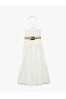 A-Line Halter Neck Viscose Long Halter Neck Dress with Belt Detail - 3