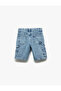 Cotton Denim Shorts with Pocket Detail - 4