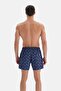 Navy Blue Seahorse Patterned Short Swim Shorts - 3