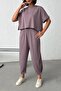 Women's Dusty Rose t Sleeve Stretch Fabric Tracksuit Set Nj19 - 3