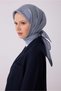 Tivil Pure Silk Scarf Ist 4321 - 56 White Blue Logo Pattern