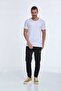 Sausage Collar Flamed Single Jersey Cotton White T-Shirt - 2
