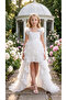 Short in the Front and Long in the Back, Evening Dress with Detachable Tail.