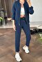 WOMEN'S ZIPPERED JACKET WAIST RUBBERED PANT SET - 3