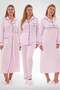 Mecit 6335 Pink Women's Dressing Gown Nightgown Pajamas Set of 4