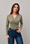 NEW PRODUCT Women's Double-Breasted V-Neck Sandy Long Sleeve Elegant Blouse 11 - 4