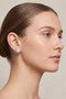 Zircon Stone Brass Pole Star Gold and Silver Color Women's Earrings - 2