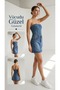 Women's High Waist Mini Denim Skirt with Pockets, Slim Fit, 100% Cotton Denim Skirt - 5