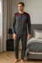 Men's Interlock Comfortable Fit Crew Neck Cotton Pajama Set 6772