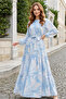 Patterned Hijab Dress Turquoise 534 - 4
