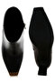 Women Metallic Cap Toe Faux Leather Boots in Black - 5