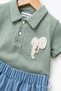 Baby Boy Polo Collar Elephant Embroidered 2-Piece Set with Shorts Summer Fabric 6-24 Months - 4