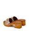 Women's Colorful Heeled Leather Slippers - 5