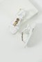 White Women's Sandals with Gold Buckle Bodrum Style Sandals Ergonomic Comfortable Style - 3