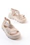 Girl's Beige Lightweight Elastic Non-Slip Sole Orthopedic Sandals - 2